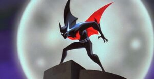 Batman Beyond in front of moon