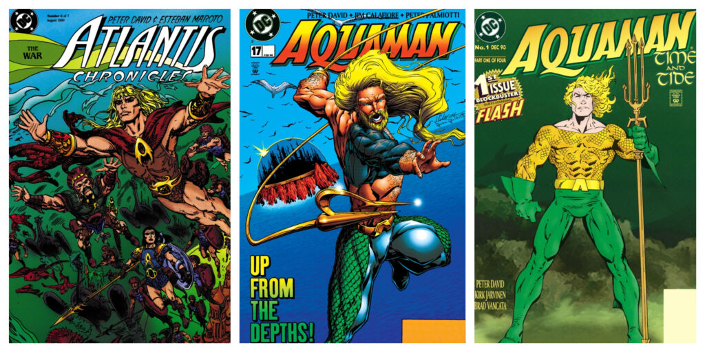 Atlantis Chronicles #6, Aquaman #17, and Aquaman Time and Tide #1 covers