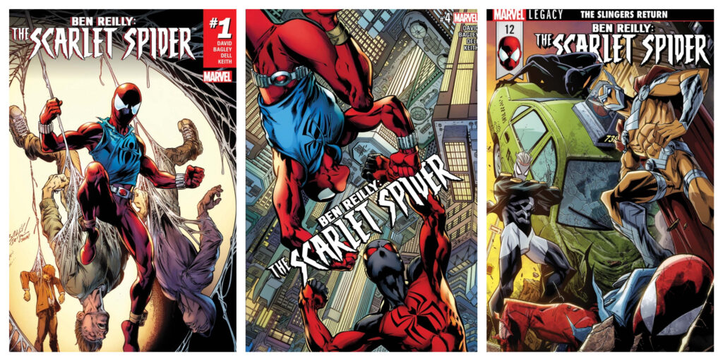 Ben Reilly: The Scarlet Spider #1, #4, and #12 covers